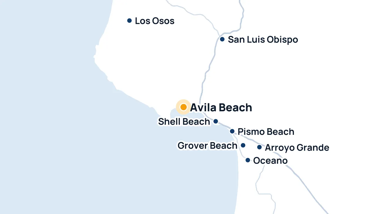 Map of High Tide Window Cleaning's service area around Avila Beach