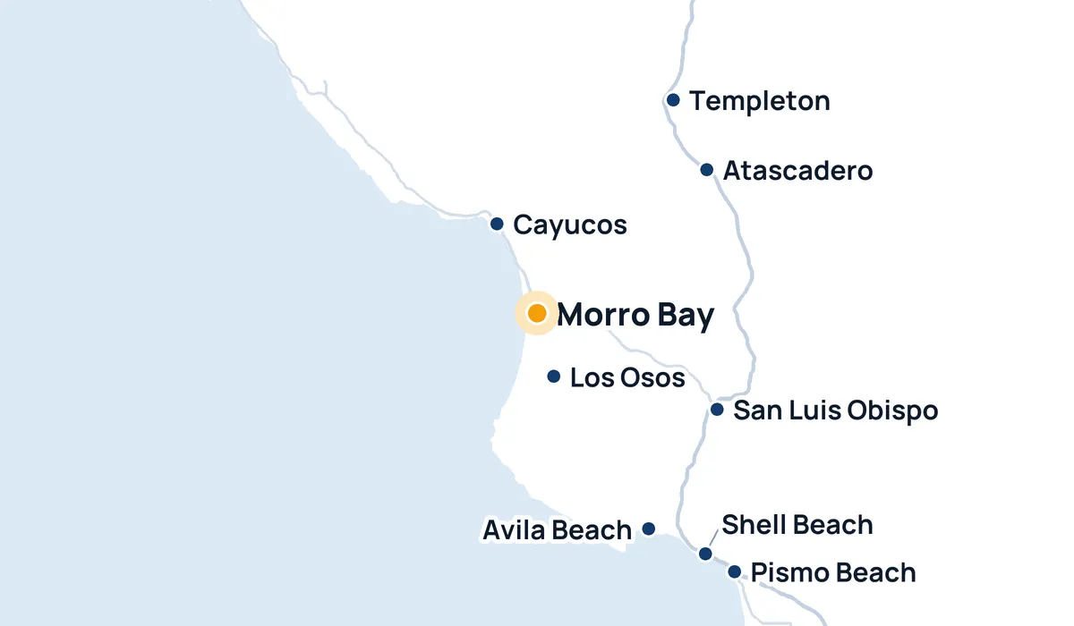 Map of High Tide Window Cleaning's service area around Morro Bay