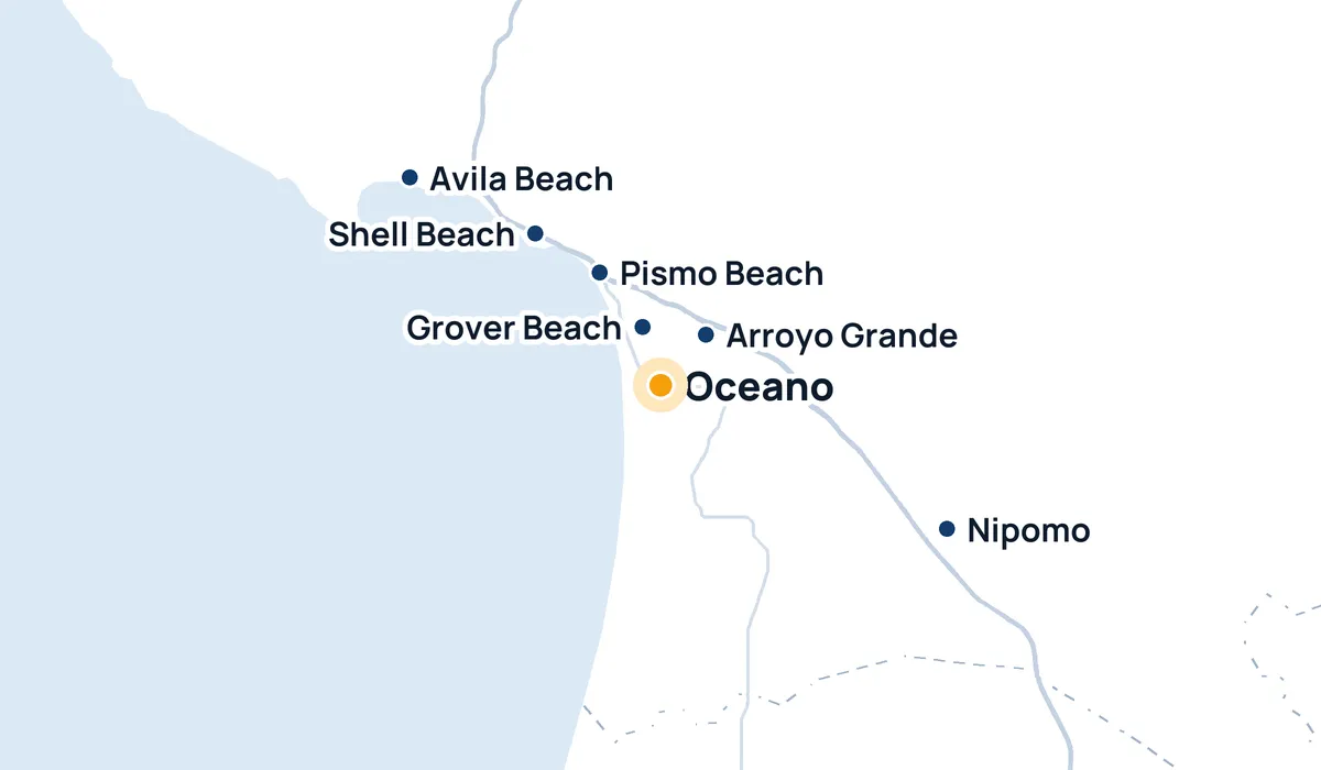 Map of High Tide Window Cleaning's service area around Oceano