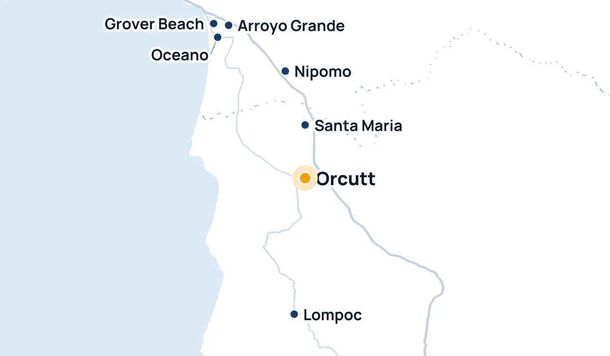 Map of High Tide Window Cleaning's service area around Orcutt
